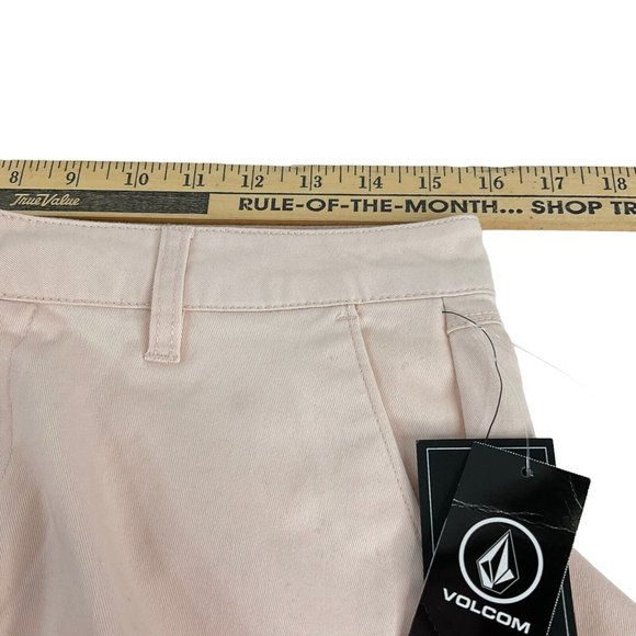 Volcom Dress Pants Womens Sz 28 Beige Fix Waist Slim Straight Regular Fit $75Nwt - Picture 12 of 15